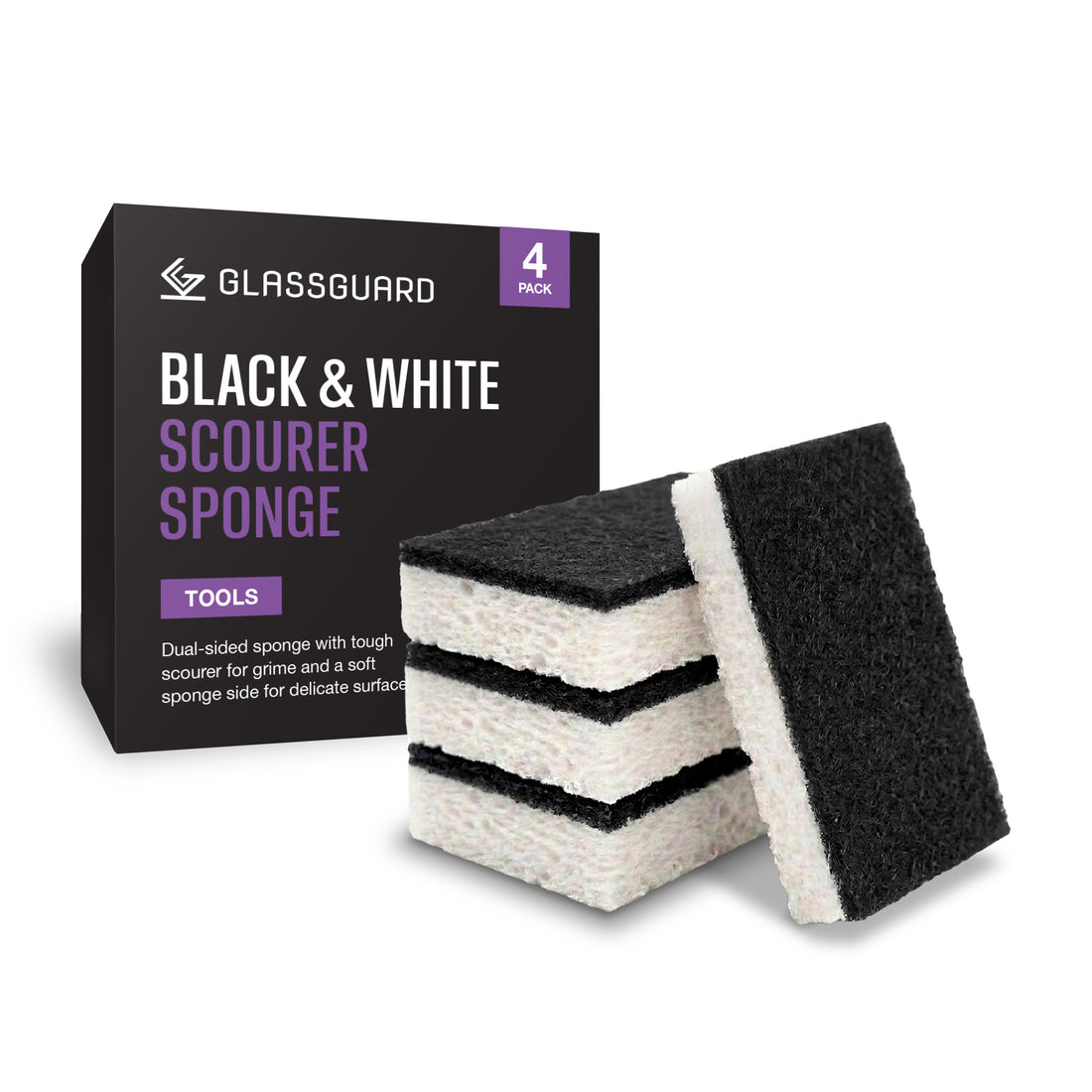 GLASSGUARD® Black + White Scourer Sponge