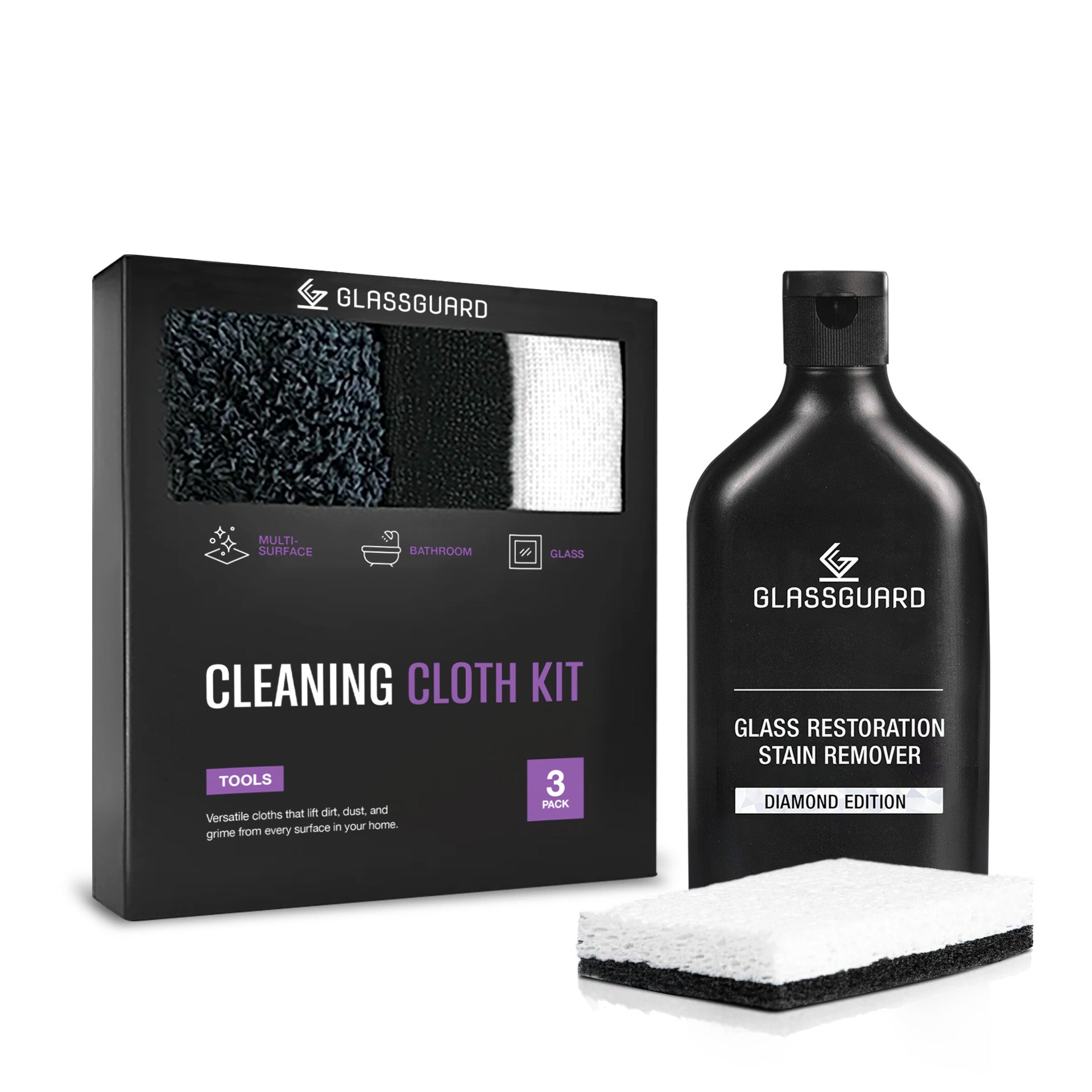 Glass Stain Remover + Cleaning Cloth Bundle