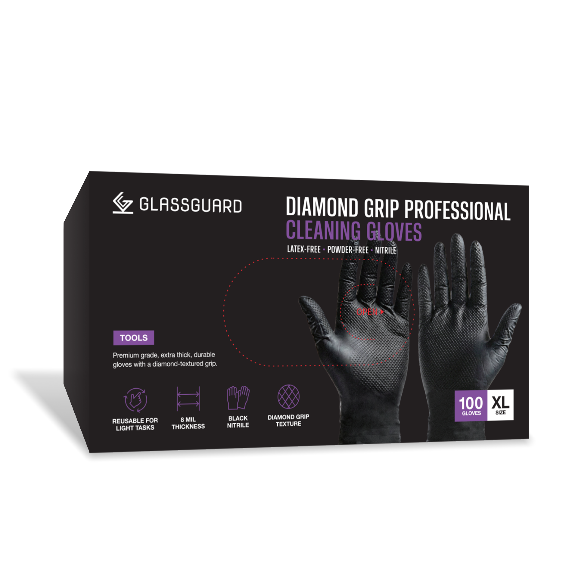 GLASSGUARD® Diamond Grip Professional Cleaning Gloves