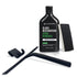 GLASSGUARD Glass Stain Remover + Black Silicone Squeegee Bundle with Glass Restoration Stain Remover Diamond Edition bottle and squeegee for removing hard water stains, soap scum, and mineral build-up from glass and smooth surfaces.