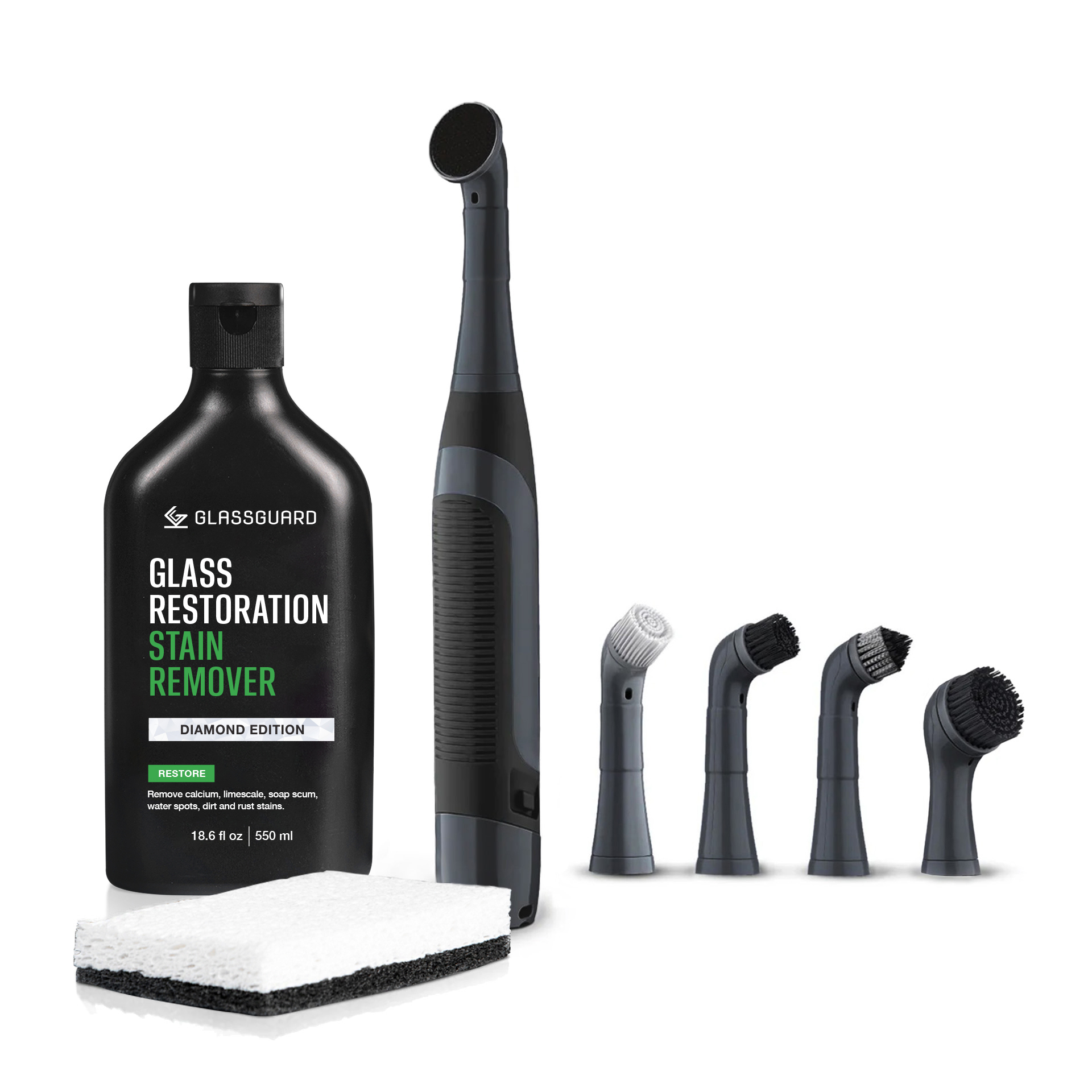 GLASSGUARD® Glass Stain Remover + Electric Scrubber Bundle image