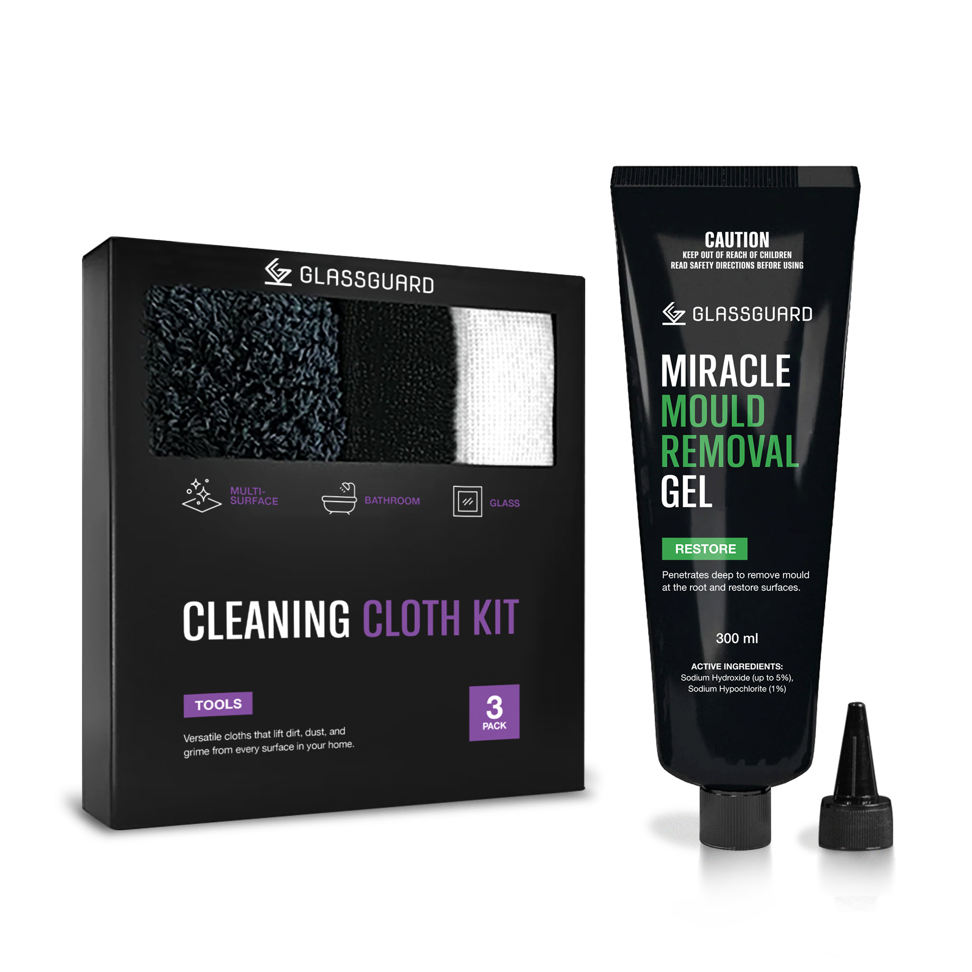 GLASSGUARD® Miracle Mould Removal Gel + Cleaning Cloth Bundle image
