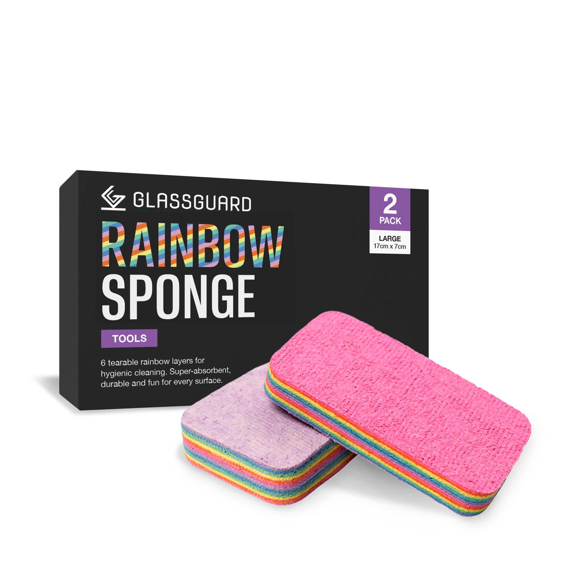 GLASSGUARD® Rainbow Sponge 2 Pack