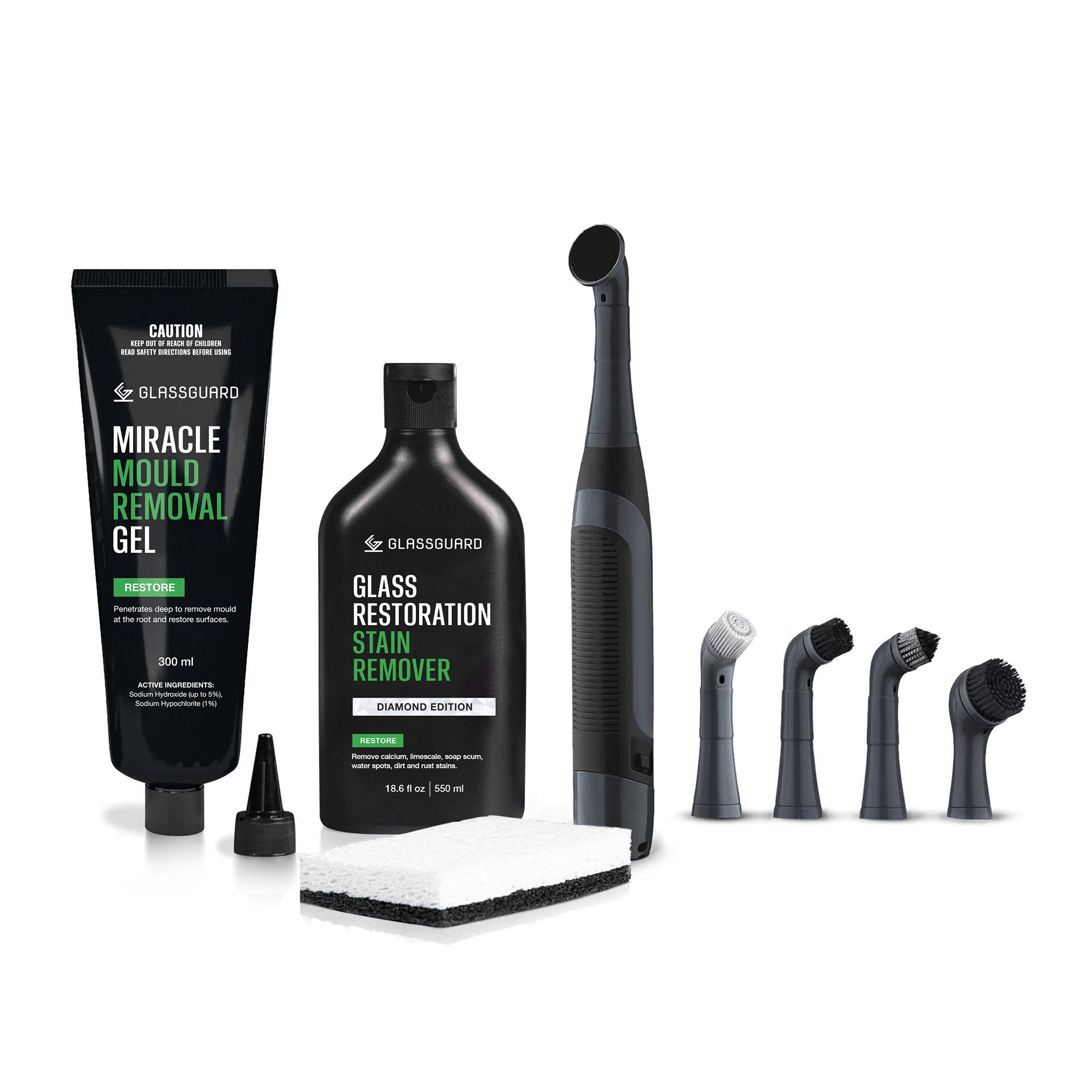 GLASSGUARD® Miracle Mould + Glass Restoration + Scrubber Bundle image