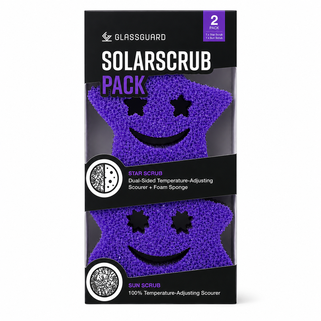 GLASSGUARD SolarScrub Pack with Sun Scrub and Star Scrub temperature responsive scrubbers