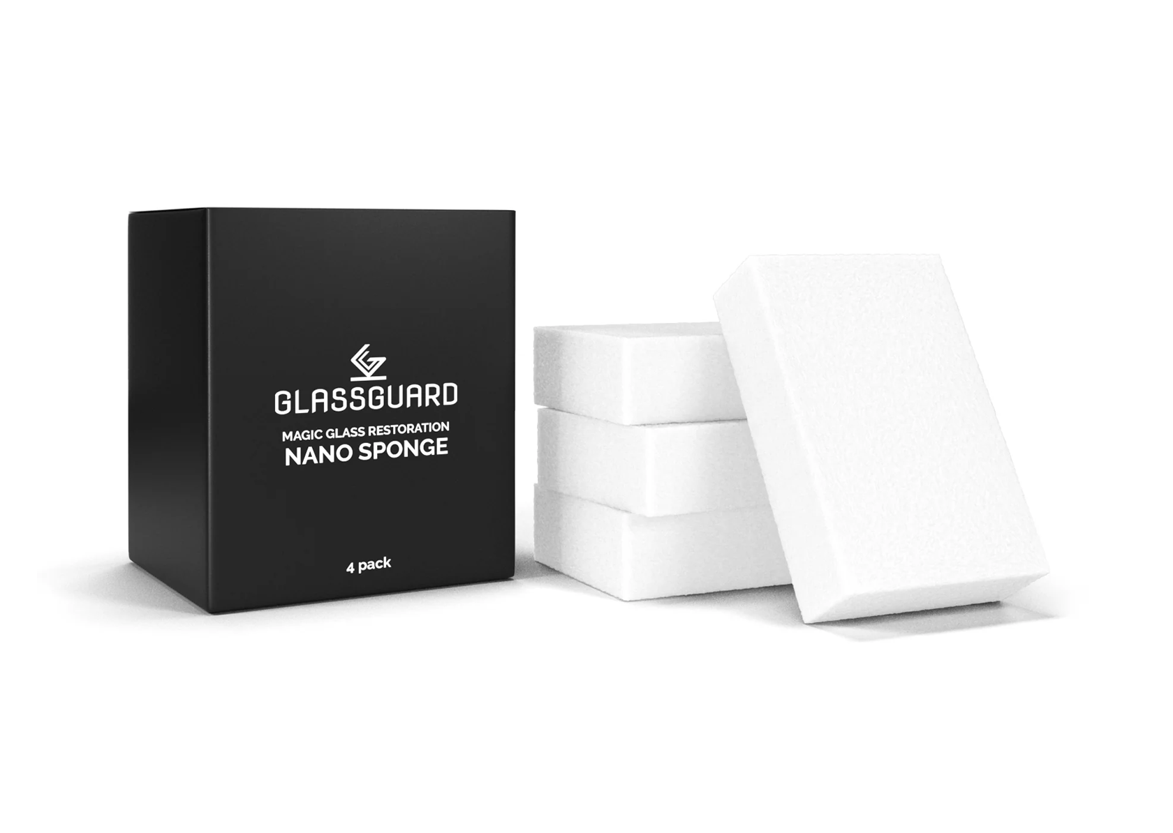 The GLASSGUARD™ Magic Glass Restoration Nano Sponge is the ultimate cleaning sponge, a powerful and delicate scourer, that is designed with specialist material that eliminates hard water stains and mineral build-up from glass surfaces. 